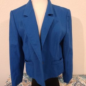 Vintage USA Pendleton Petite Blue Pure Virgin Wool 1-Button Blazer Jacket